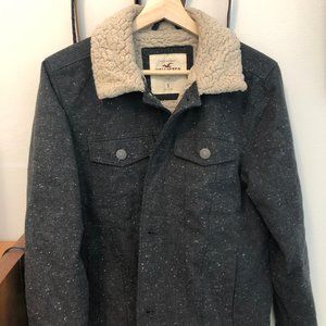 Hollister Sherpa collar wool blend jacket